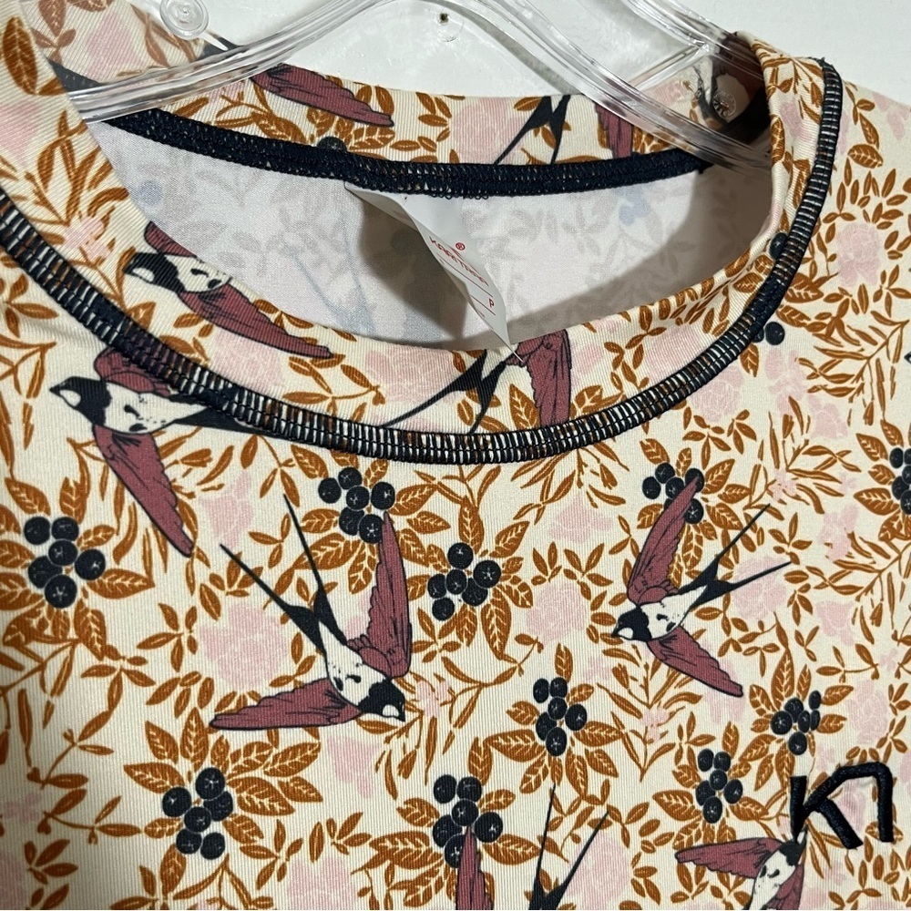 KARI TRAA Women Bird Print Long Sleeve Top | size small - Picture 6 of 11